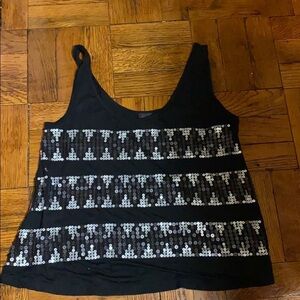 NWT 2Bebe black sequins pattern tank top